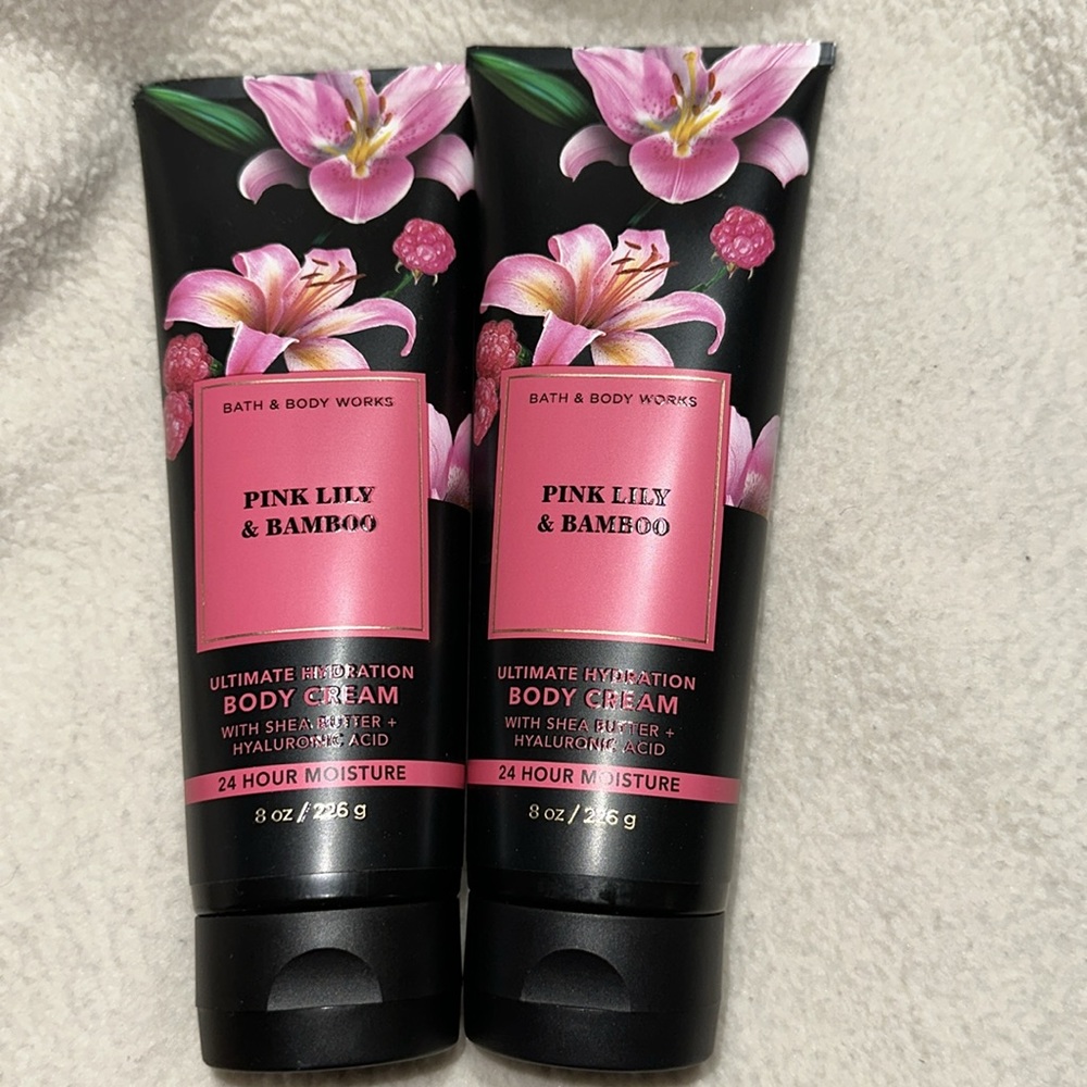 BBW 2pc set Body Creams Pink Lily & Bamboo